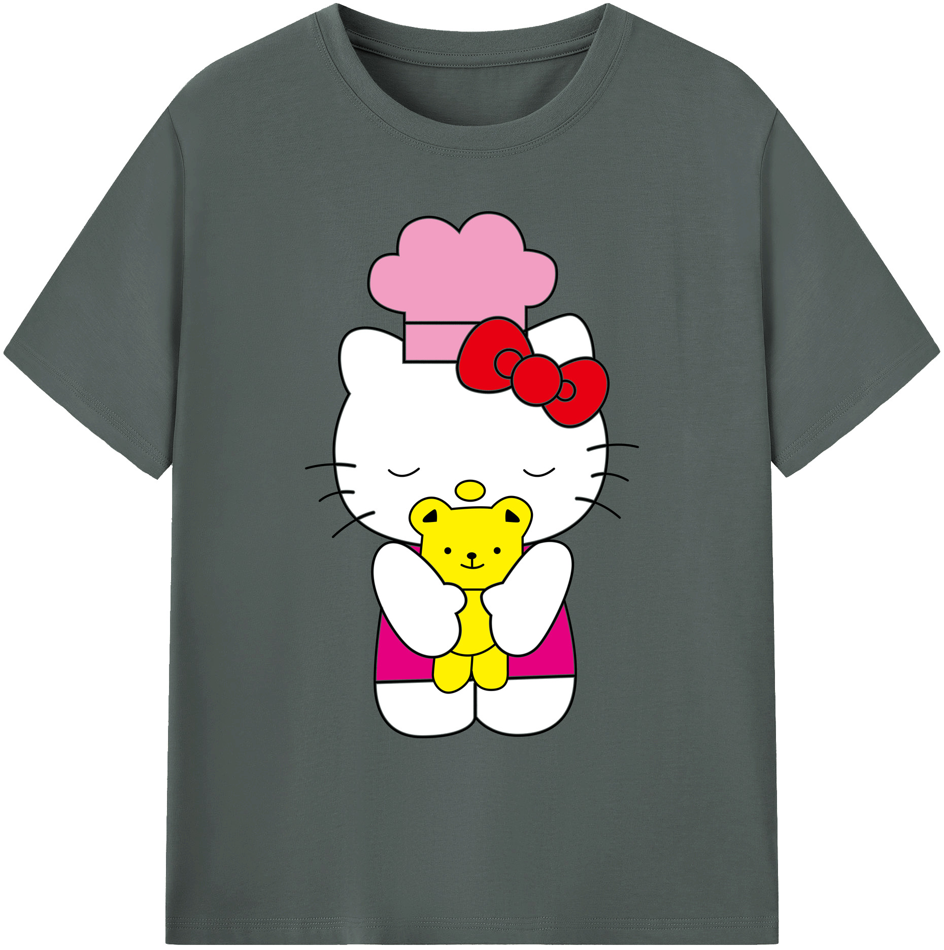 （画像用） Hello Kitty ハローキティ 綿100％ メンズ半袖Tシャツ｜肌触りやわらか＆通気性